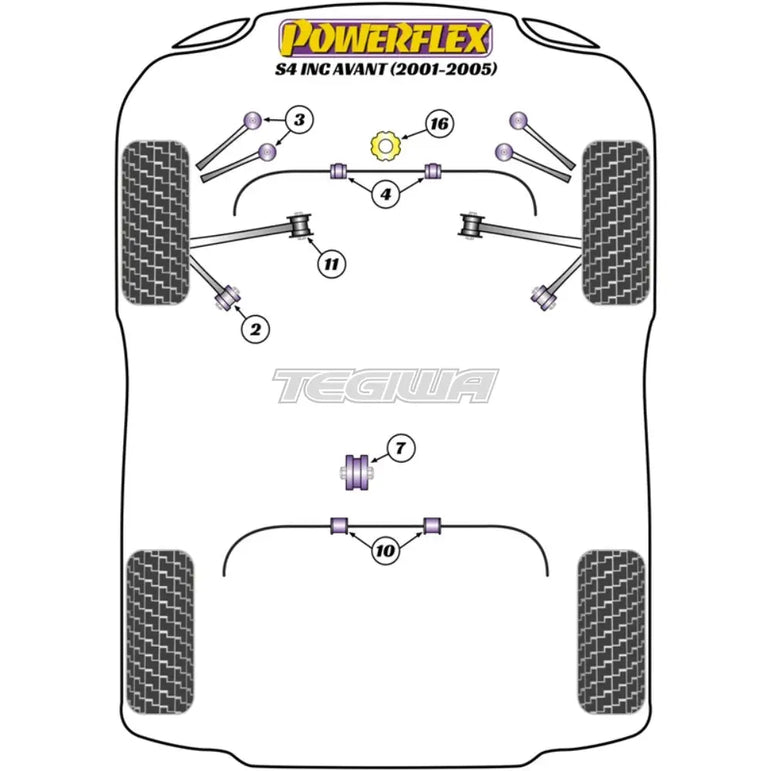 Powerflex Road Series Front Upper Control Arm Bush Camber Adj Audi A4 S4 RS4 B6 Inc Avant 01-05