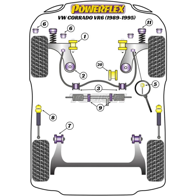 Powerflex Road Series Front Wishbone Front Bush 30mm Volkswagen Corrado VR6 89-95