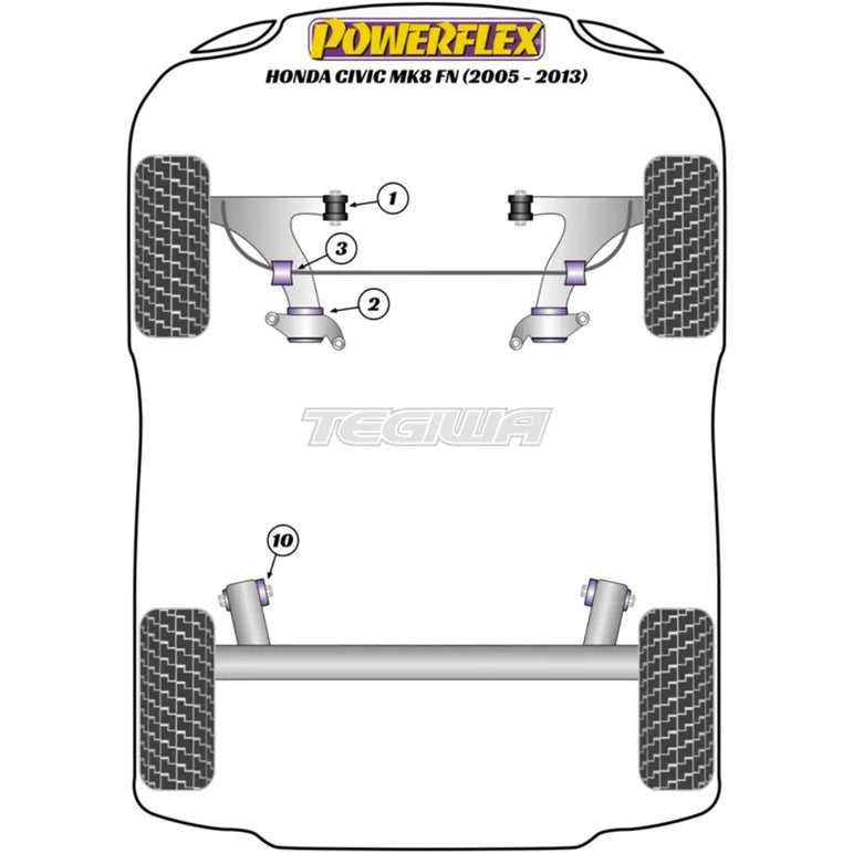 Powerflex Road Series Front Wishbone Front Bush Honda Civic FK FN Inc Type-R 05-12