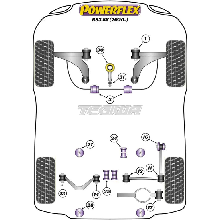 Powerflex Road Series Front Wishbone Rear Bush Audi A3 S3 RS3 8Y MK4 20+