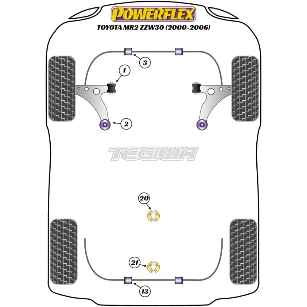 Powerflex Road Series Front Wishbone Rear Bush Toyota MR2 Gen3 ZZW30 00-06