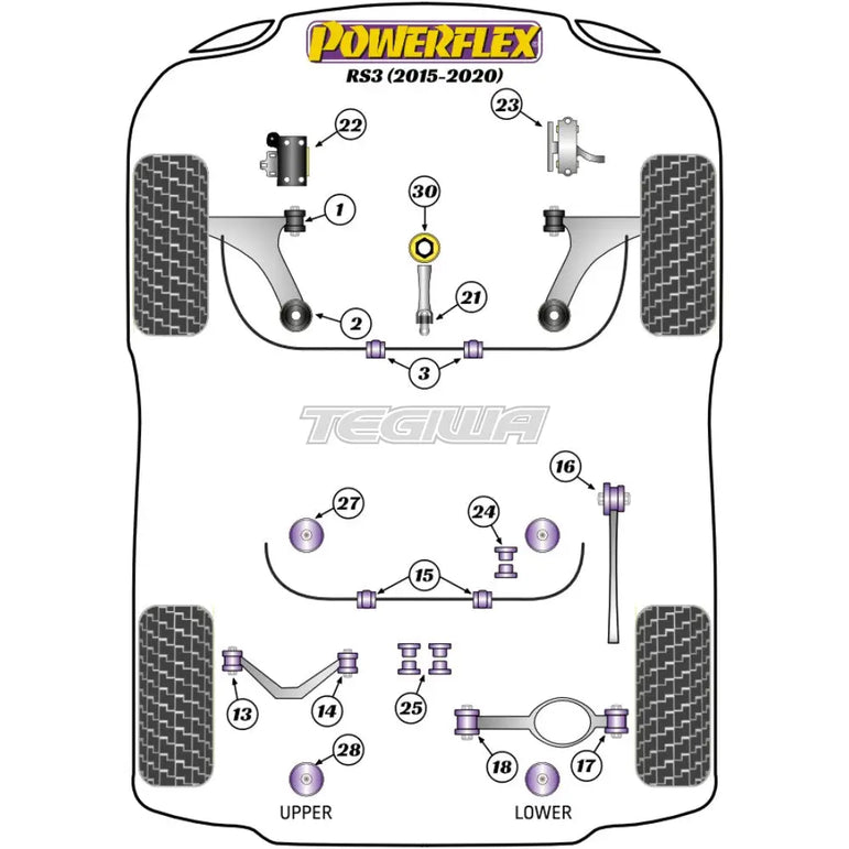 Powerflex Road Series Lower Engine Mount Large Insert Audi A3 S3 RS3 8V MK3 13-20