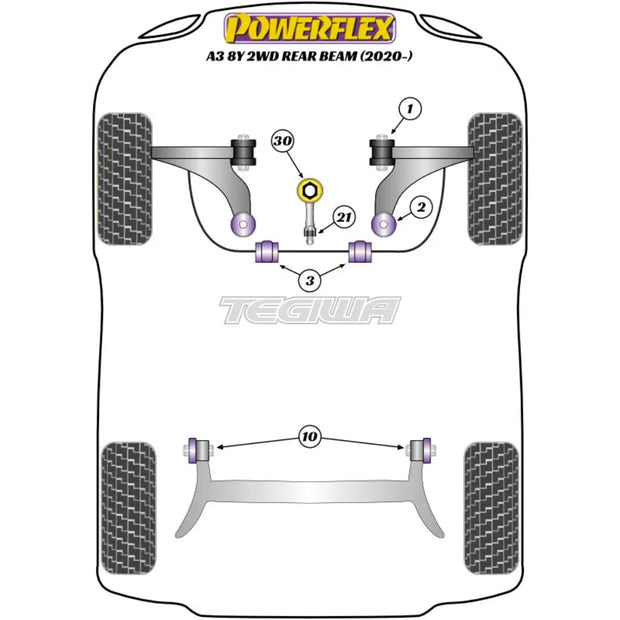 Powerflex Road Series Lower Engine Mount Large Insert Diesel Audi A3 S3 RS3 8Y MK4 FWD Rear Beam 20+