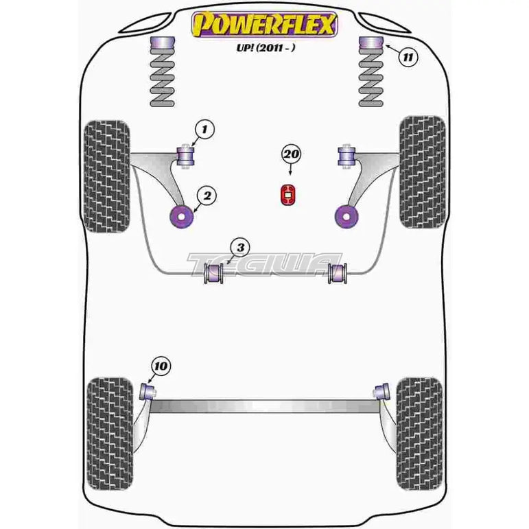 Powerflex Road Series Lower Torque Mount Large Bush Insert Standard Volkswagen Up! Inc GTI 11+ - PFF85-1920