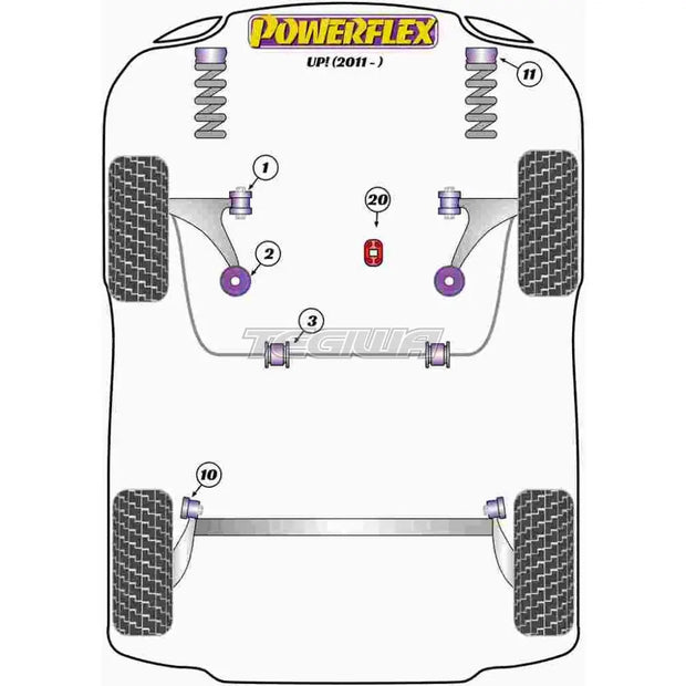 Powerflex Road Series Lower Torque Mount Large Bush Insert Standard Volkswagen Up! Inc GTI 11+ - PFF85-1920