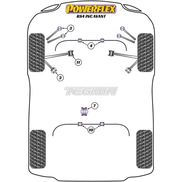 Powerflex Road Series Rear Anti Roll Bar Bush 16mm Audi A4 S4 RS4 B7 Inc Avant 05-08