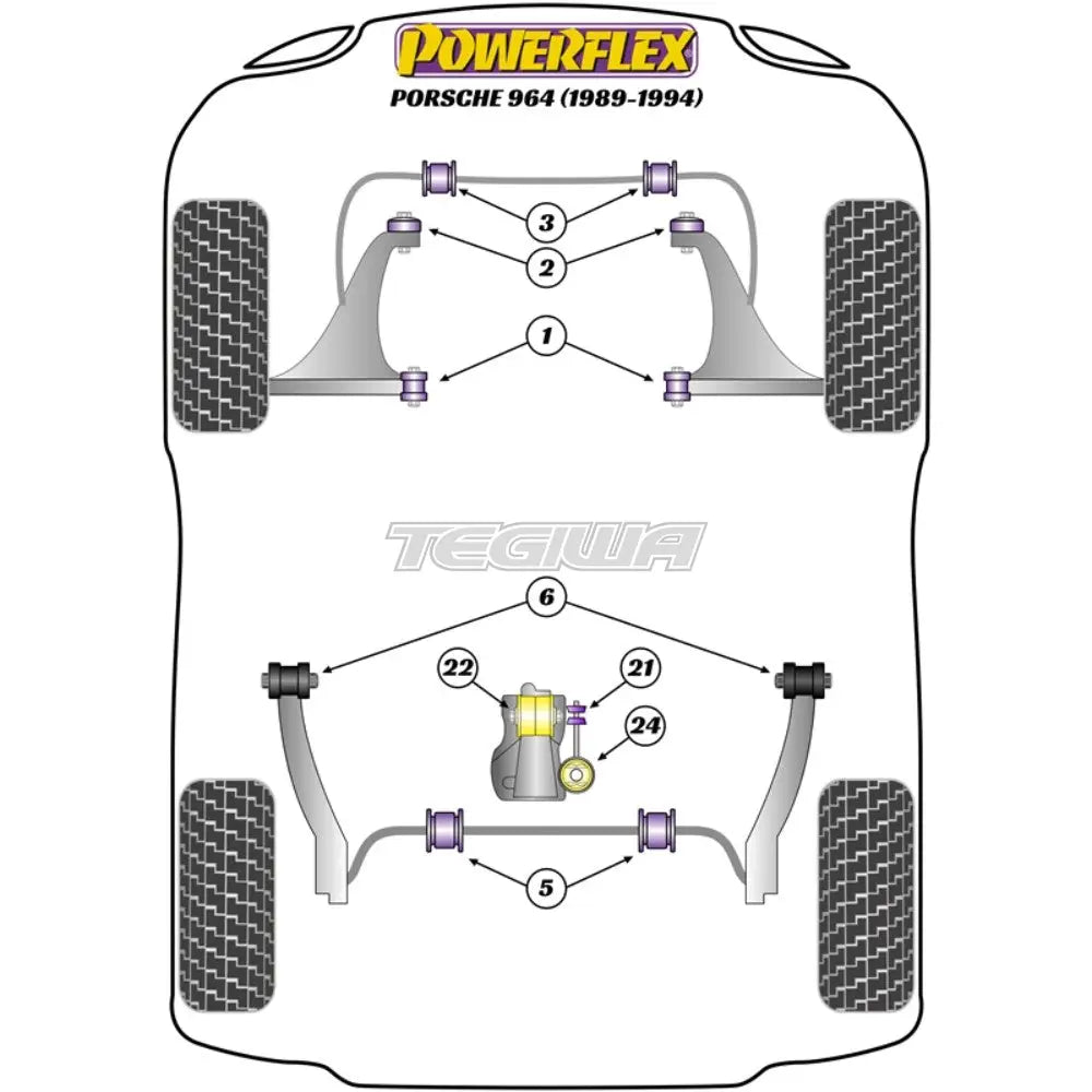 Powerflex Road Series Rear Anti Roll Bar Bush 18mm Porsche 911 964 89-94