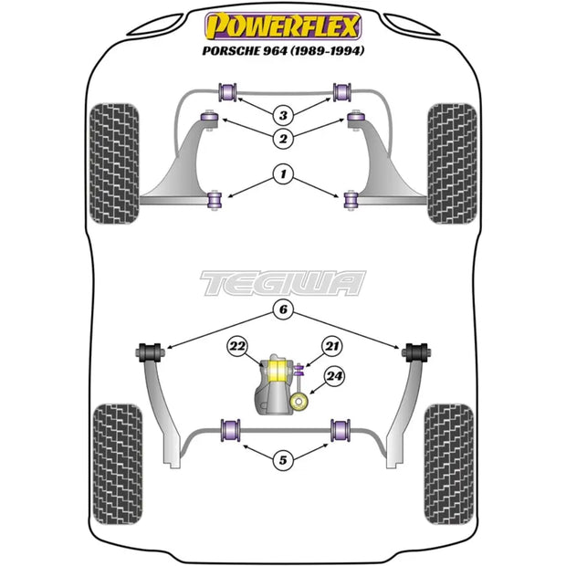 Powerflex Road Series Rear Anti Roll Bar Bush 20mm Porsche 911 964 89-94