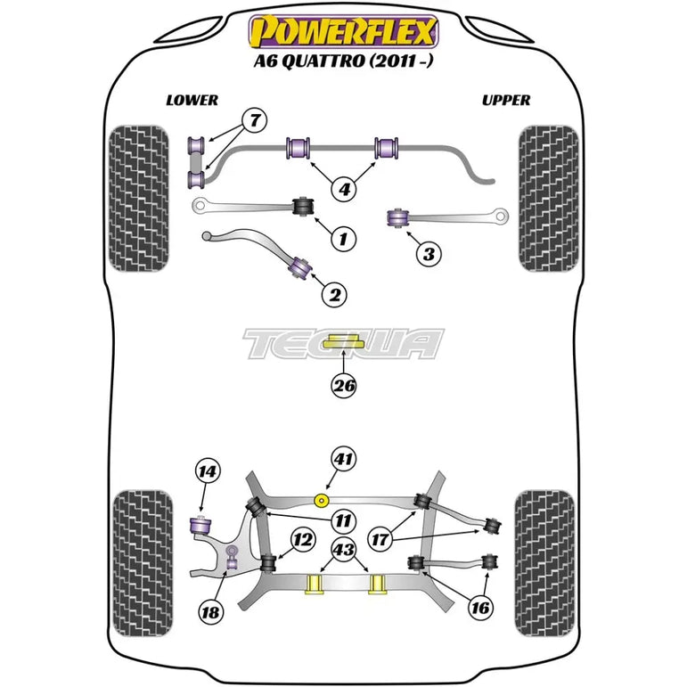 Powerflex Road Series Rear Anti Roll Bar Link Bush Audi A6 S6 RS6 C7 Quattro 11-18