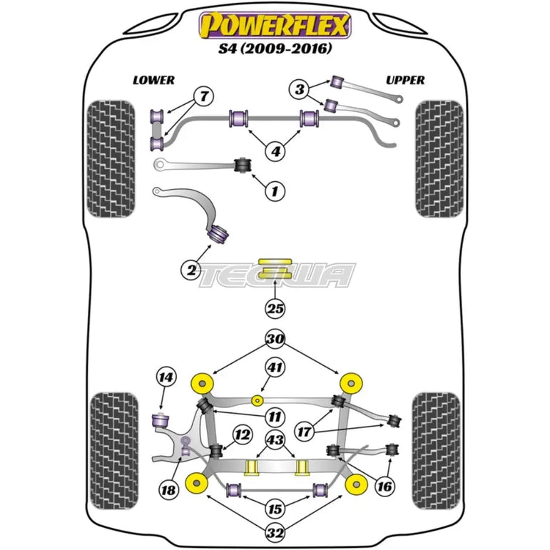 Powerflex Road Series Rear Diff Rear Bush Insert Audi A4 S4 RS4 B8 08-16