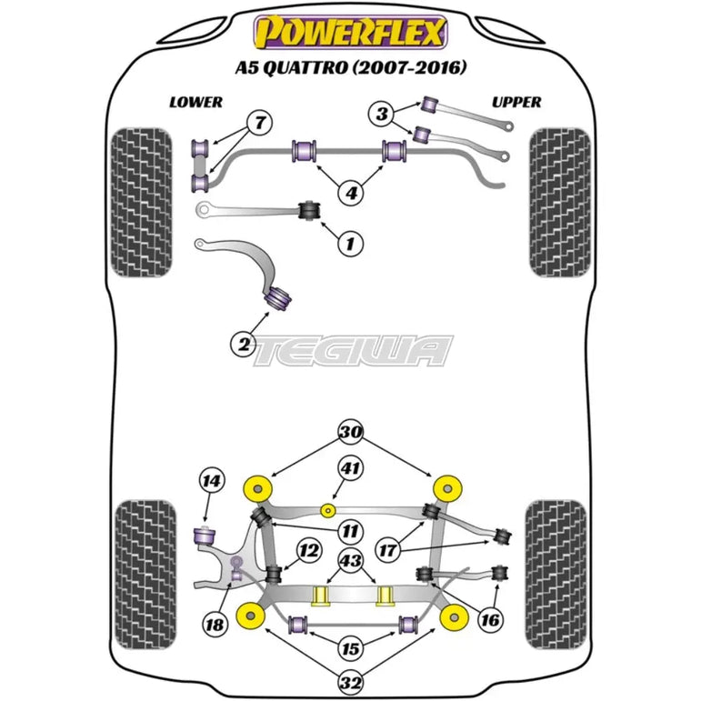 Powerflex Road Series Rear Diff Rear Bush Insert Audi A5 S5 RS5 Quattro 07-16