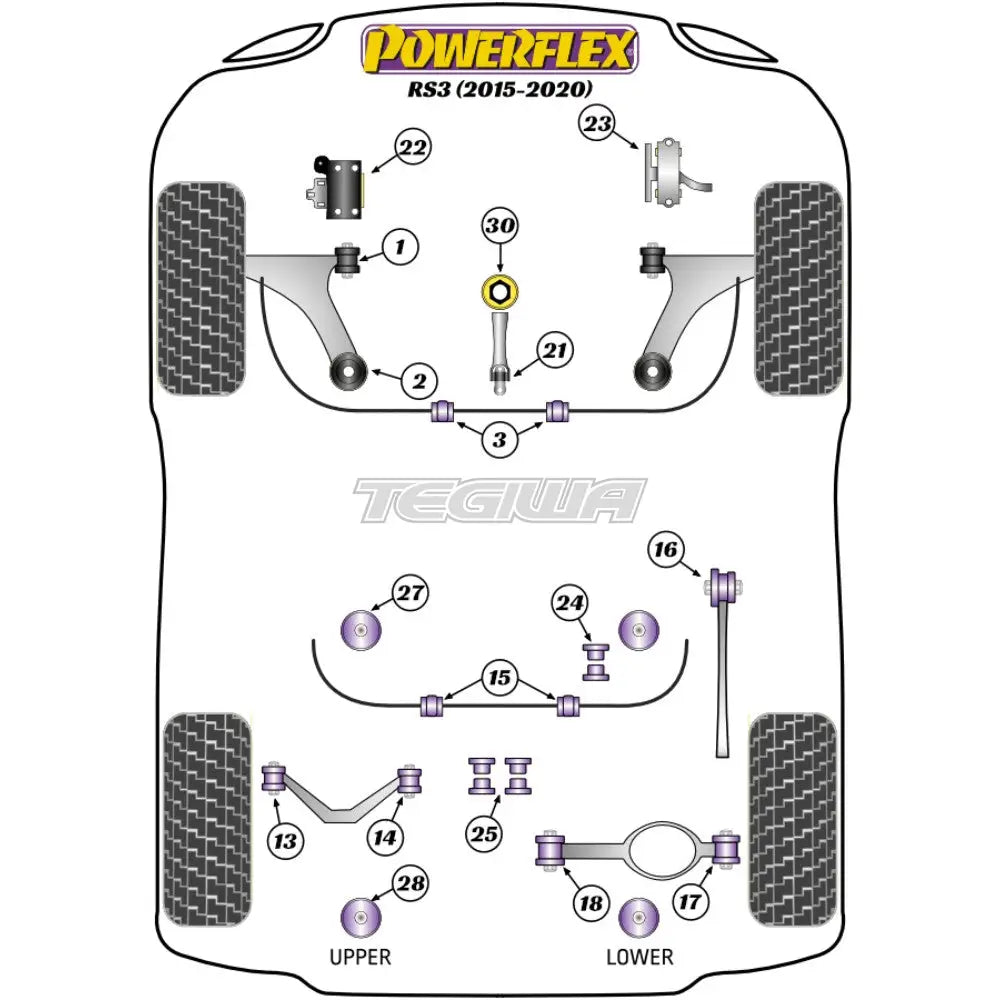 Powerflex Road Series Rear Diff Front Mounting Bush Audi A3 S3 RS3 8V MK3 13-20
