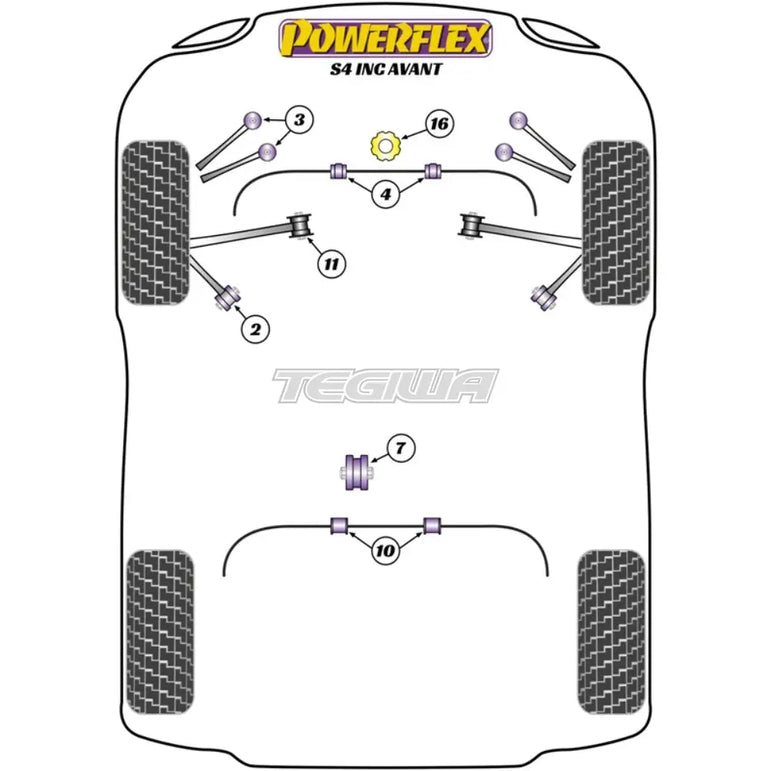 Powerflex Road Series Rear Diff Front Mounting Bush Audi A4 S4 RS4 B7 Inc Avant 05-08