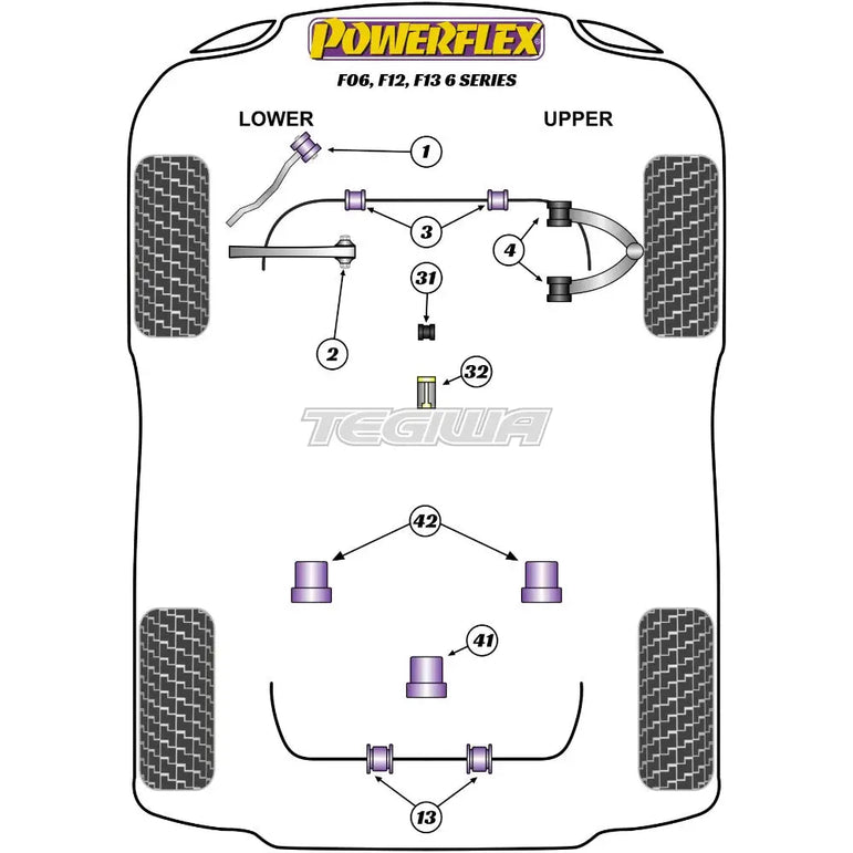 Powerflex Road Series Rear Diff Front Mounting Bush BMW 6 Series F06 F12 F13 Sedan Convertible Coupe 11-18