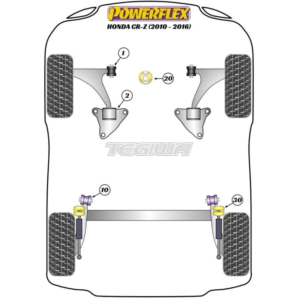 Powerflex Road Series Rear Shock Absorber Top Mounting Bush Honda CR-Z 10-16