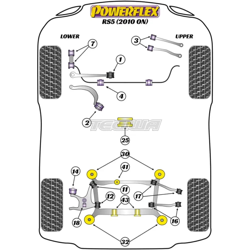 Powerflex Road Series Rear Subframe Rear Bush Insert Audi A5 S5 RS5 07-16