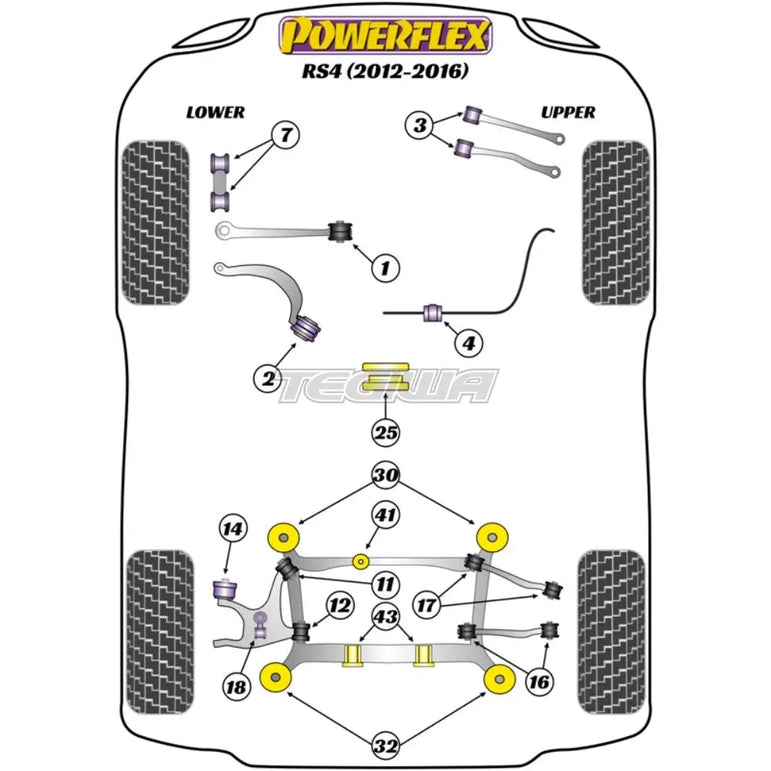 Powerflex Road Series Rear Subframe Front Bush Insert Audi A4 S4 RS4 B8 08-16