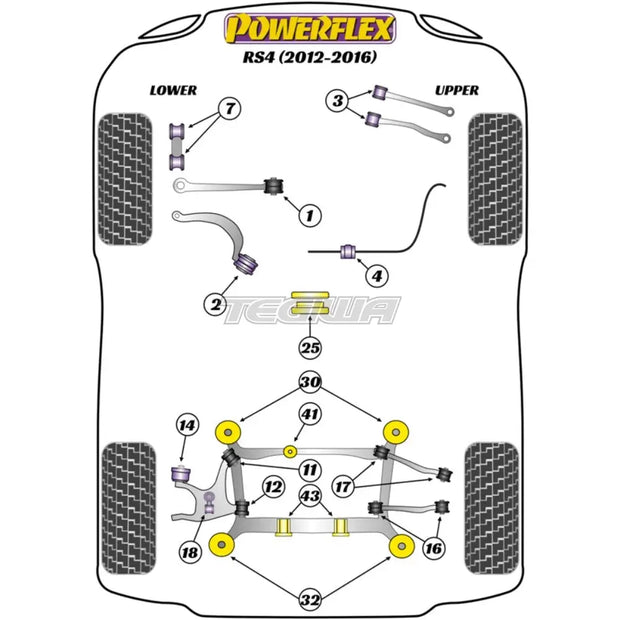 Powerflex Road Series Rear Subframe Front Bush Insert Audi A4 S4 RS4 B8 08-16