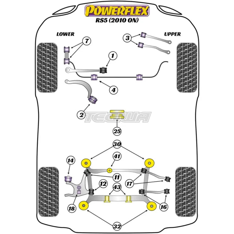 Powerflex Road Series Rear Subframe Front Bush Insert Audi A5 S5 RS5 07-16