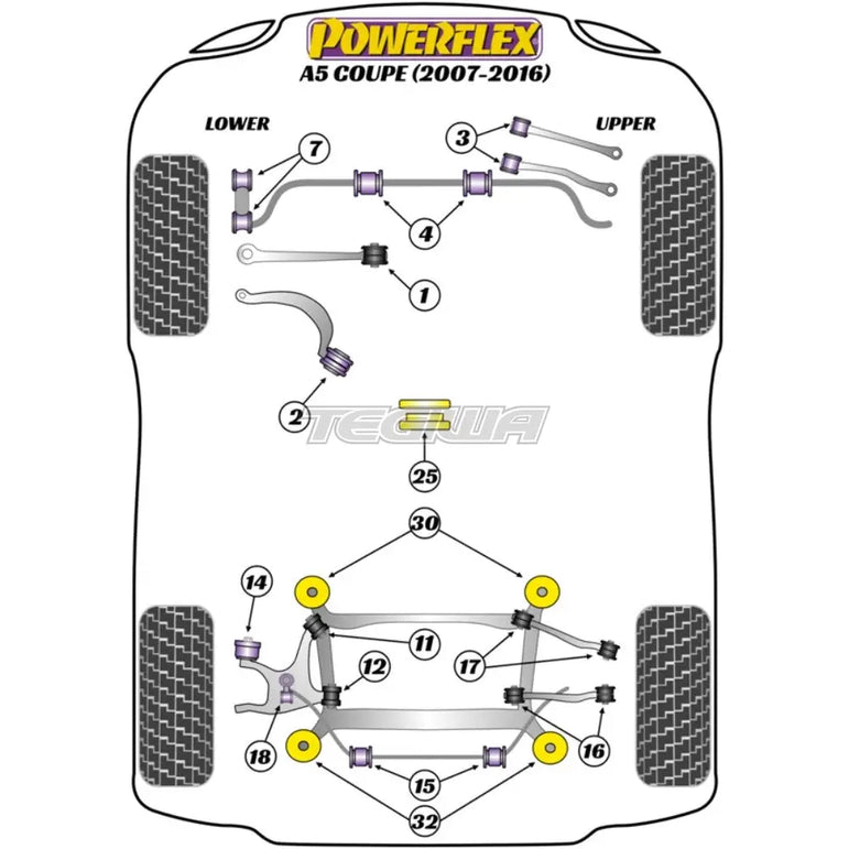 Powerflex Road Series Rear Subframe Front Bush Insert Audi A5 S5 RS5 07-16 - PFR3-731
