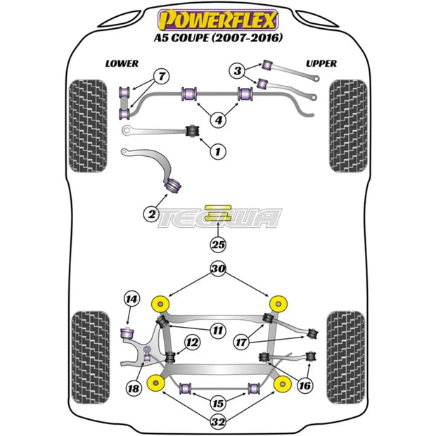 Powerflex Road Series Rear Subframe Front Bush Insert Audi A5 S5 RS5 07-16 - PFR3-731