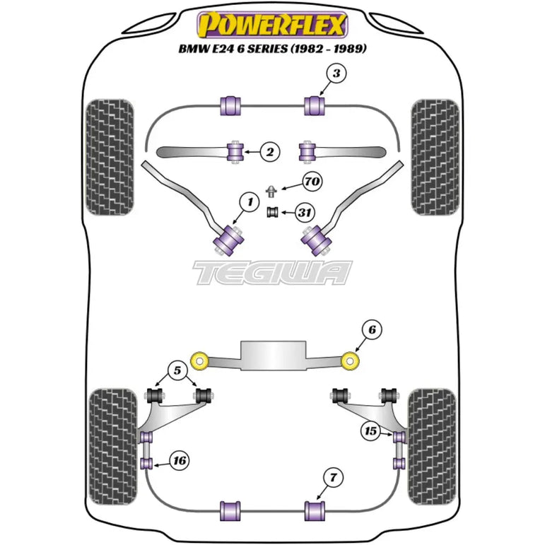 Powerflex Road Series Rear Trailing Arm Bush BMW 6 Series E24 82-89
