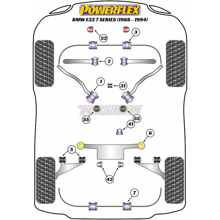 Powerflex Road Series Rear Trailing Arm Bush BMW 7 Series E32 88-94