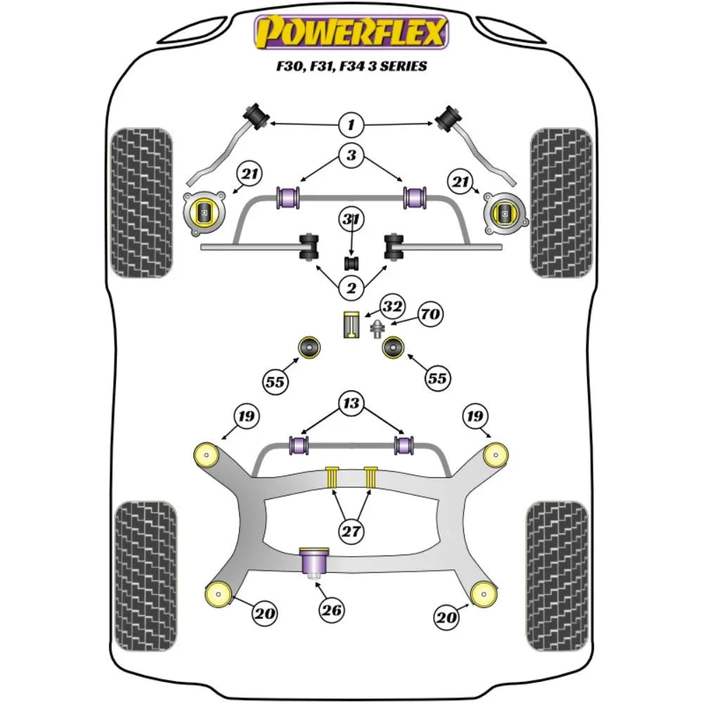 Powerflex Road Series Ride Height Adjuster Shim BMW 3 Series F30 F31 F34 F80 F3X Sedan Touring GT 11-18