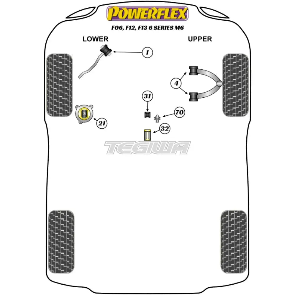Powerflex Road Series Shifter Arm Rear Bush BMW 6 Series F06 F12 F13 Sedan Convertible Coupe M6 11-18