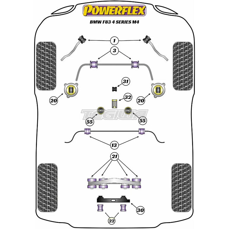 Powerflex Road Series Universal Exhaust Mount BMW 4 Series F32 F33 F36 F82 F83 M4 14 13+