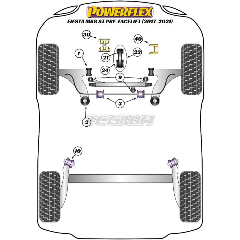 Powerflex Road Series Upper Engine Mount Insert Ford Fiesta MK8 8.5 Inc ST 200 17+