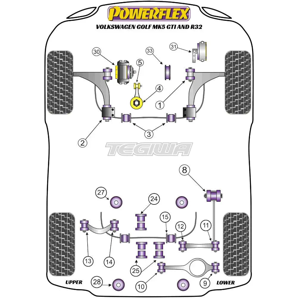 Powerflex Road Series Upper Engine Mount Insert Volkswagen Golf MK5 GTI R32 03-09 - PFF85-532