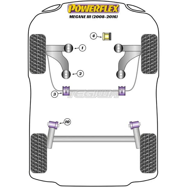 Powerflex Road Series Upper Right Engine Mount Insert Renault Megane III Inc RS 08-17