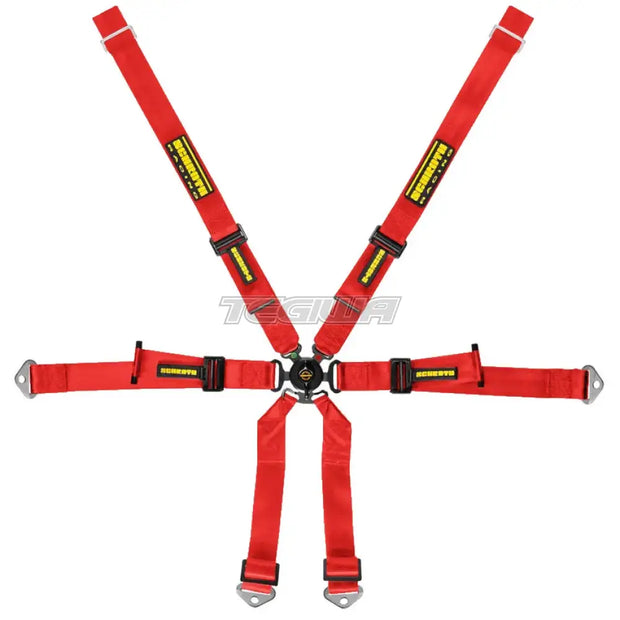 Schroth Fhr 6 Point 2X2 Oem Porsche 996/997 Profi Harness Red Harnesses