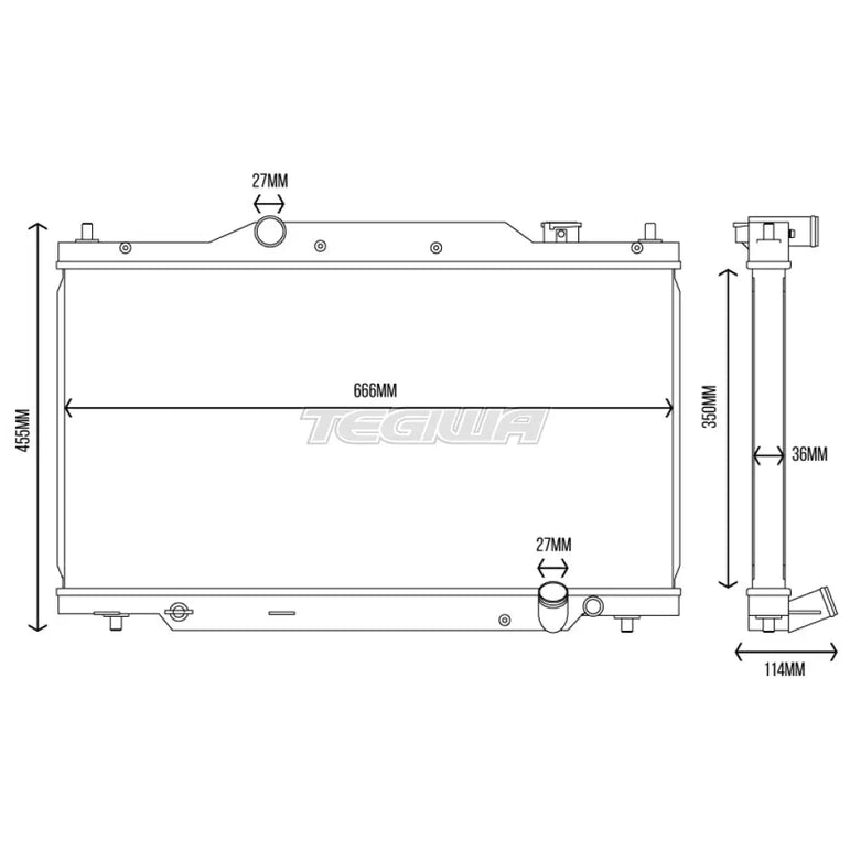 Tegiwa Aluminium Alloy Radiator HONDA CIVIC TYPE R EP3