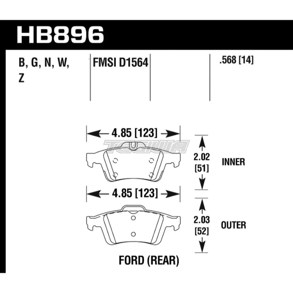 hawk-performance-dtc-30-motorsports-brake-pads-rear-hb896w-568-215.jpg HAWK Performance DTC-30 Motorsports Brake Pads Rear - HB896W.568 - Image 2