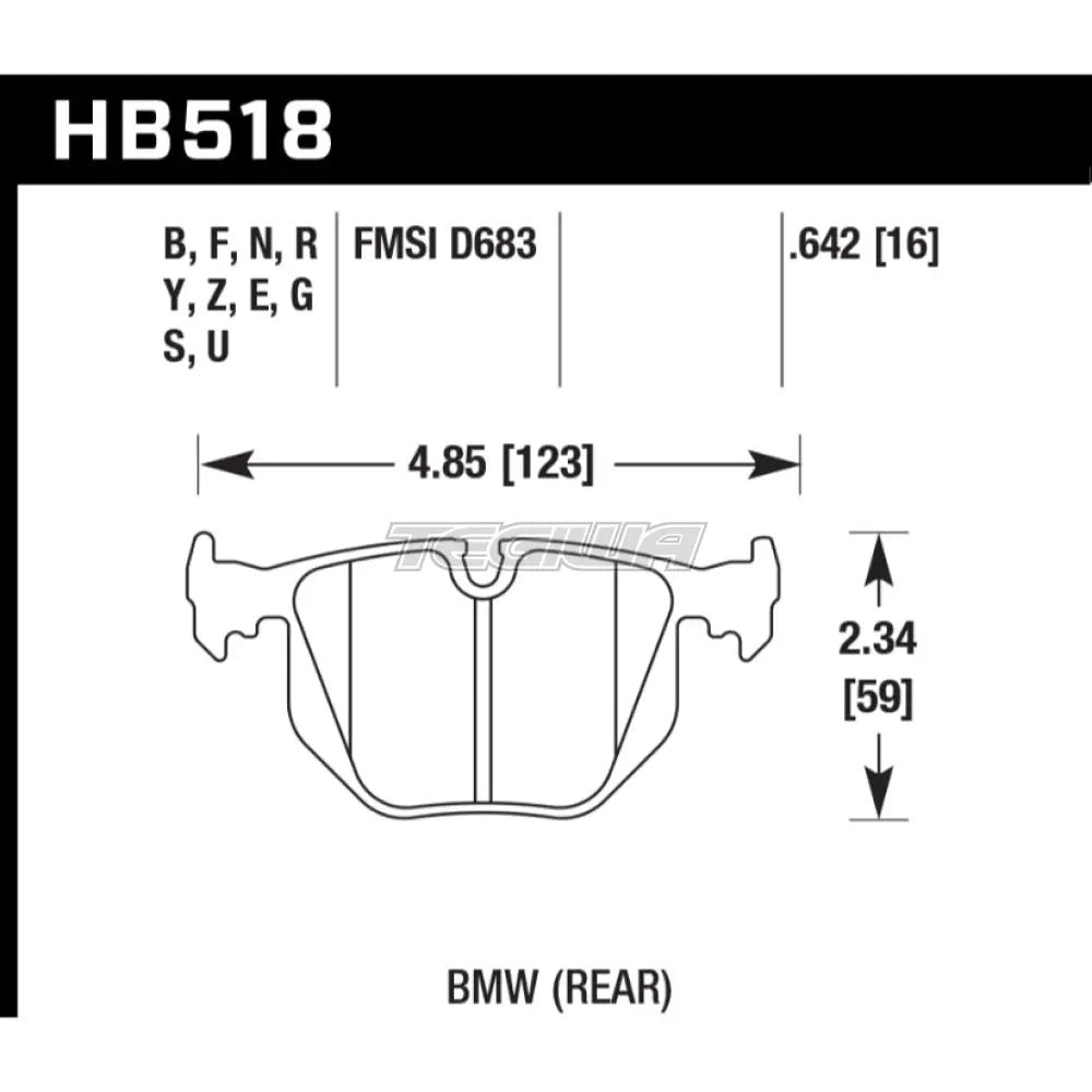 hawk-performance-dtc-60-motorsports-brake-pads-rear-hb518g-642-809.jpg HAWK Performance DTC-60 Motorsports Brake Pads Rear - HB518G.642 - Image 2