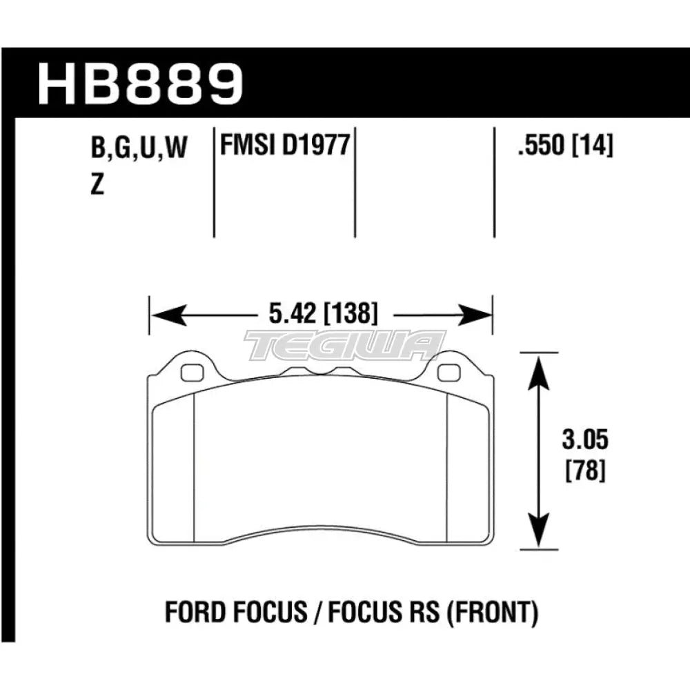 HAWK Performance DTC-70 Motorsports Brake Pads Front - HB889U.550 - Image 2