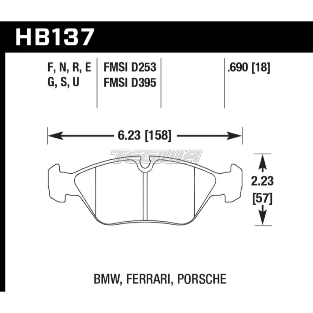 hawk-performance-hp-plus-road-and-track-brake-pads-front-hb137n-690-176.jpg HAWK Performance HP Plus Road and Track Brake Pads Front - HB137N.690 - Image 2