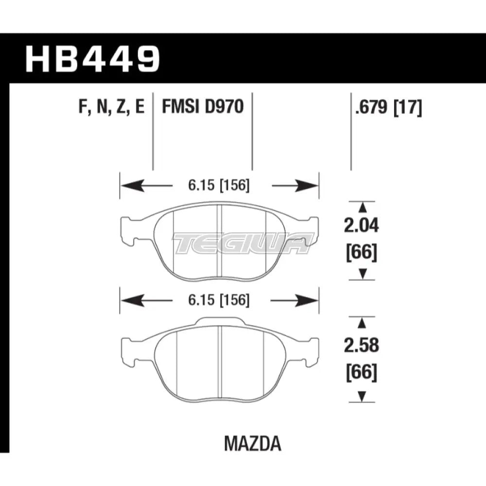 hawk-performance-hp-plus-road-and-track-brake-pads-front-hb449n-679-279.jpg HAWK Performance HP Plus Road and Track Brake Pads Front - HB449N.679 - Image 2