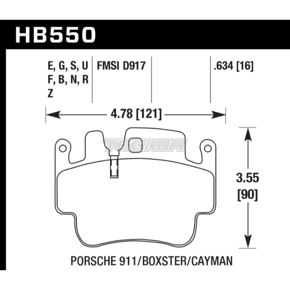 hawk-performance-hp-plus-road-and-track-brake-pads-front-hb550n-634-635.jpg HAWK Performance HP Plus Road and Track Brake Pads Front - HB550N.634 - Image 2