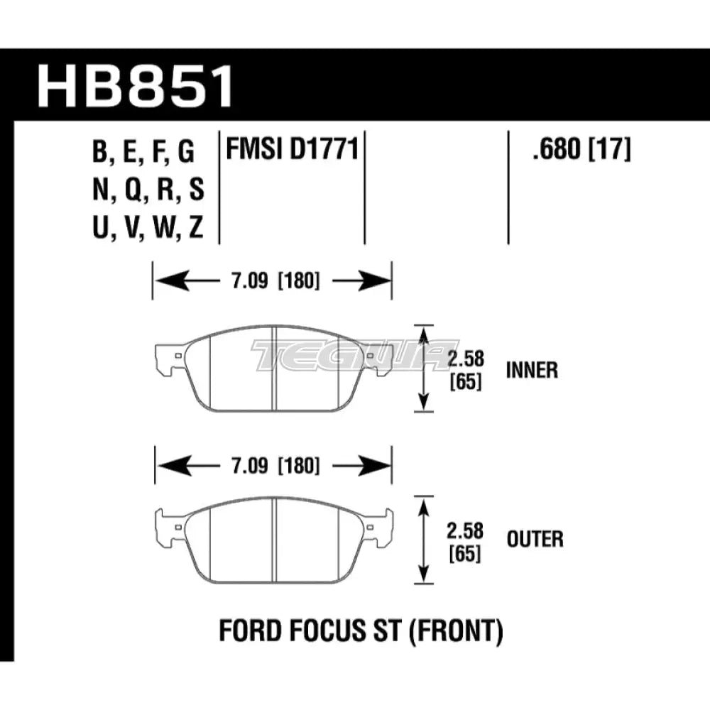 hawk-performance-hp-plus-road-and-track-brake-pads-front-hb851n-680-414.jpg HAWK Performance HP Plus Road and Track Brake Pads Front - HB851N.680 - Image 2