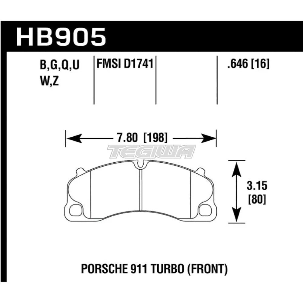 HAWK Performance HP Plus Road and Track Brake Pads Front - HB905N.646 - Image 2