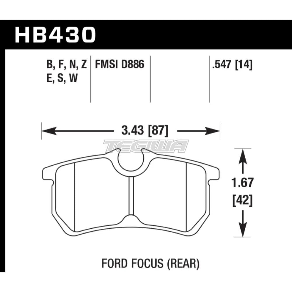 hawk-performance-hp-plus-road-and-track-brake-pads-rear-hb430n-547-710.jpg HAWK Performance HP Plus Road and Track Brake Pads Rear - HB430N.547 - Image 2