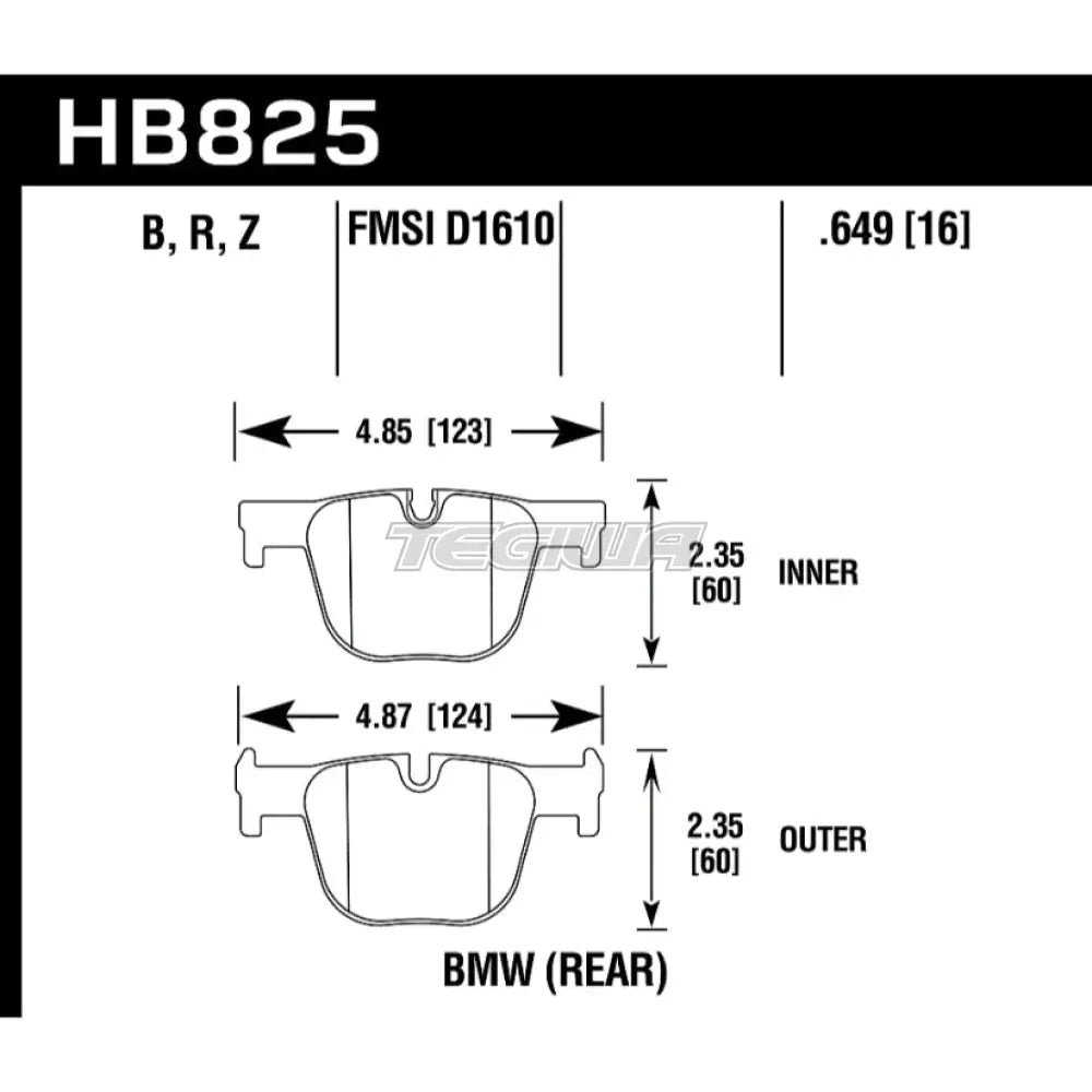 hawk-performance-hps-5-0-high-street-brake-pads-rear-hb825b-649-940.jpg HAWK Performance HPS 5.0 High Performance Street Brake Pads Rear - HB825B.649 - Image 2