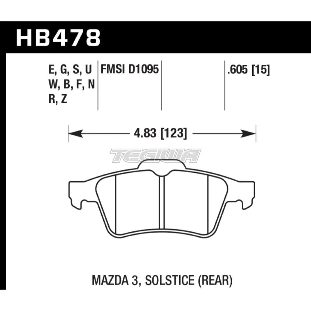 HAWK Performance HT-10 Motorsports Brake Pads Rear - HB478S.605 - Image 2