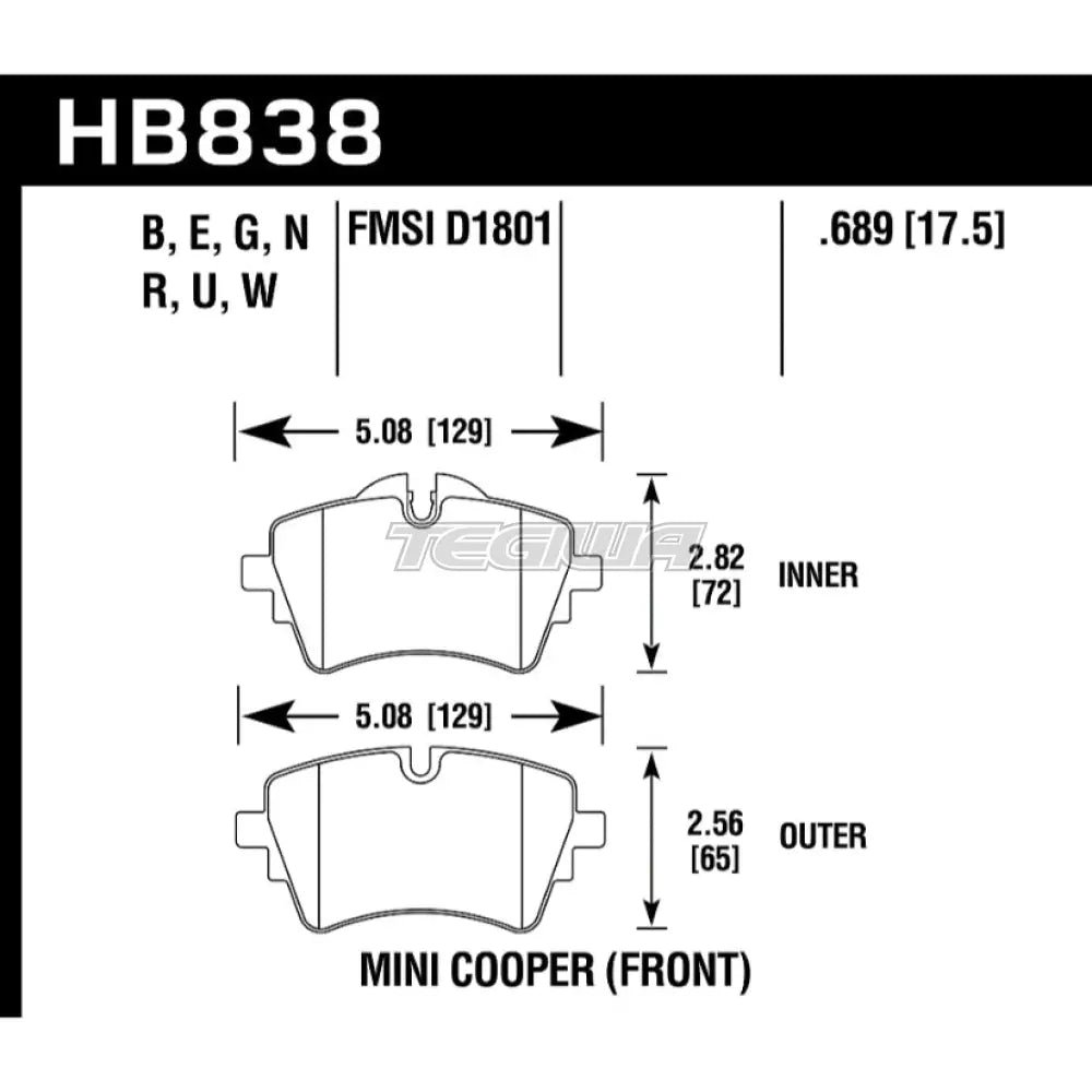 hawk-performance-pc-ceramic-street-brake-pads-front-hb838z-689-773.jpg HAWK Performance PC Performance Ceramic Street Brake Pads Front - HB838Z.689 - Image 2