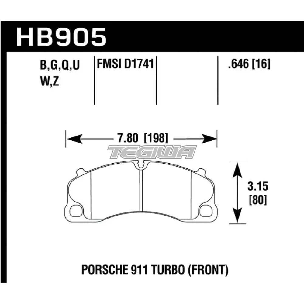 hawk-performance-pc-ceramic-street-brake-pads-front-porsche-911-gt3-rs-4-0-2015-present-587.jpg HAWK Performance PC Performance Ceramic Street Brake Pads Front Porsche 911 GT3 RS 4.0 2015-Present - Image 2