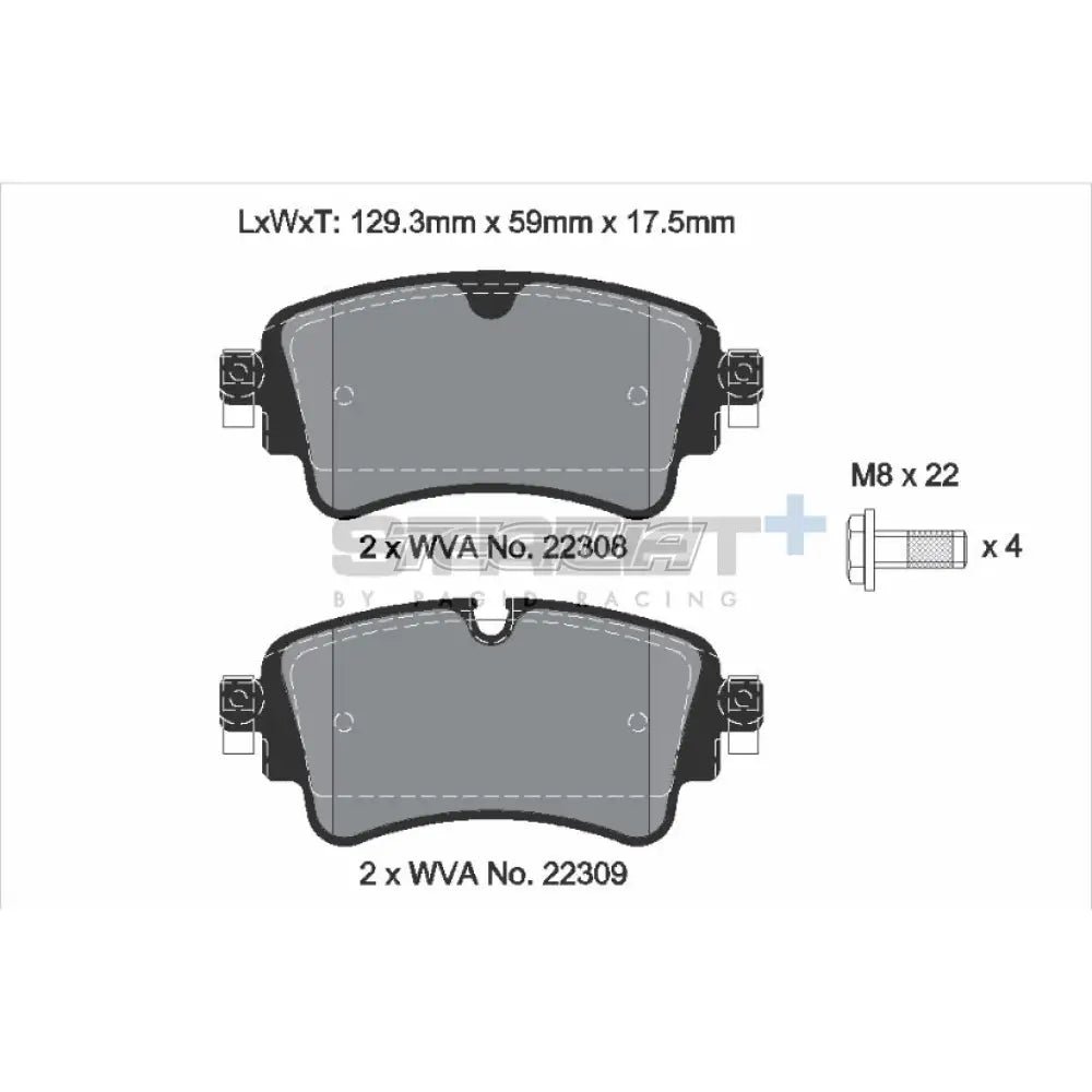 pagid-street-brake-pads-audi-s4-b9-quattro-16-rear-444.jpg Pagid Street+ Brake Pads Audi S4 B9 Quattro 16+ Rear - Image 3