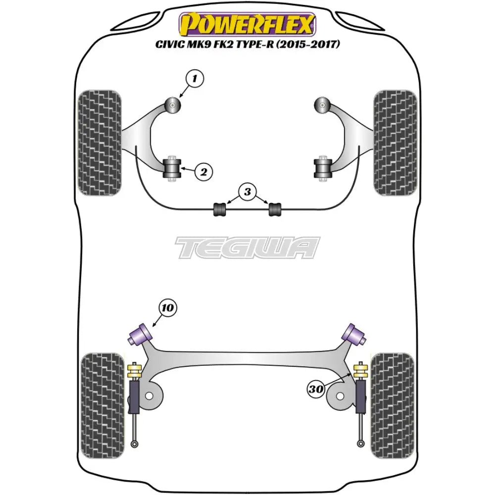 powerflex-road-series-front-anti-roll-bar-bush-23mm-honda-civic-fk2-type-r-15-17-bushes-527.jpg Powerflex Road Series Front Anti Roll Bar Bush 23mm Honda Civic FK2 Type-R 15-17 - Image 2